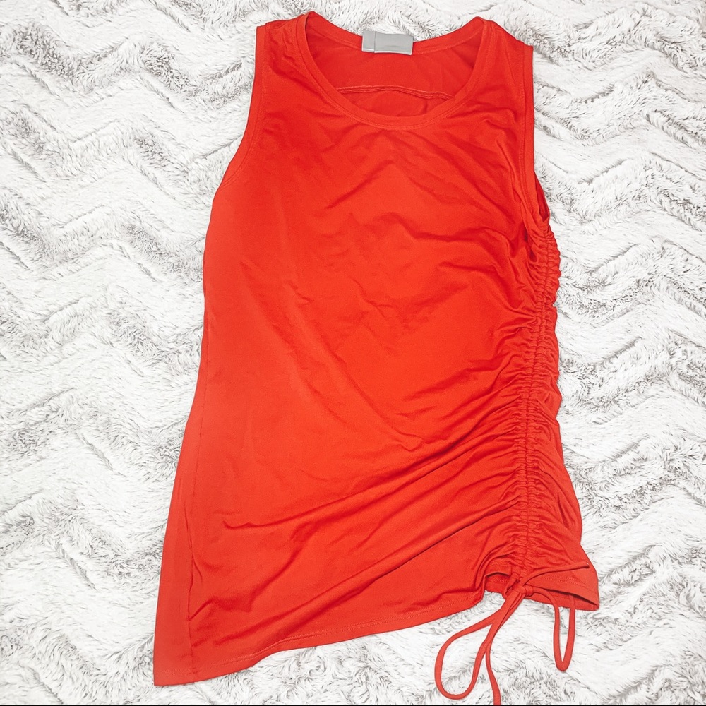 Athleta Red Side Cinched Athletic Tank Top